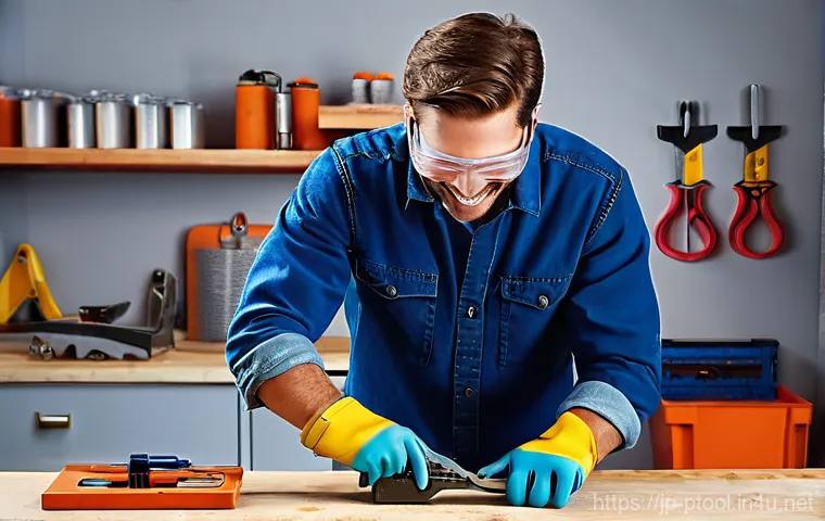 전동 공구로 배관 작업하는 법 - **Prompt 1: The Confident DIYer with an Electric Pipe Cutter**
    A smiling and confident young adu...
