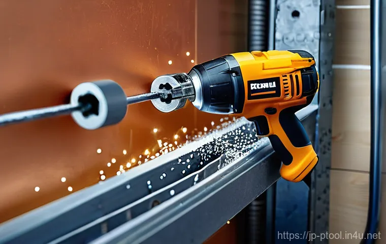 전동 공구로 배관 작업하는 법 - **Prompt 1: The Confident DIYer with an Electric Pipe Cutter**
    A smiling and confident young adu...