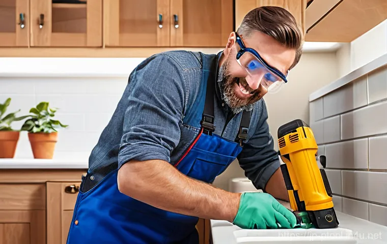 전동 공구로 배관 작업하는 법 - **Prompt 2: A Toolkit of Modern Plumbing Power Tools in Action**
    A dynamic, close-up shot showca...