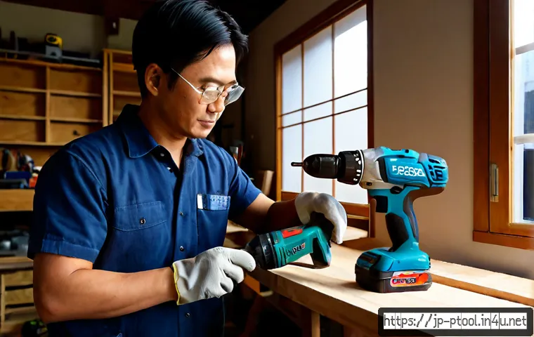 전동 공구 DIY 강좌 - Photorealistic beginner DIY workshop scene in a clean Japanese home garage, an adult wearing safety ...